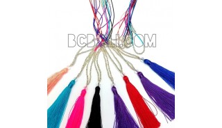 silver beads long strand necklace tassels fashion women 60 pieces free shipping